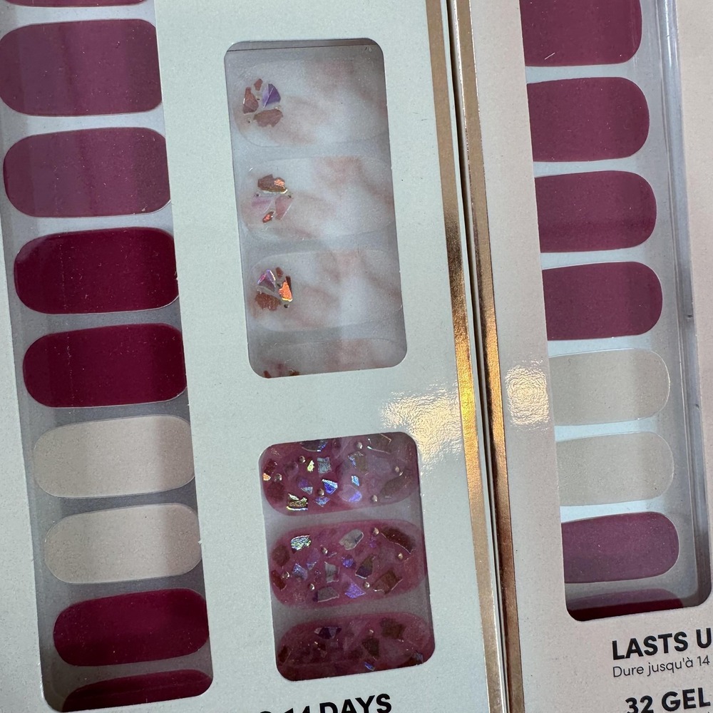 Dashing Diva Gloss Pink Gel Nail Strips 32 Ct 3 Pack Berry Bloodstone Wallflower - Picture 4 of 9